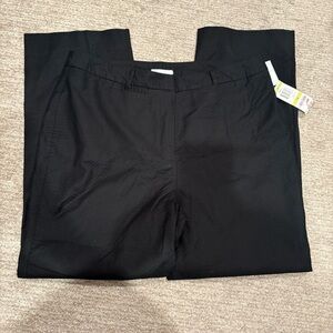 NWT Charter Club Katherine Fit Cropped Length Black Textured Pants - Size 14